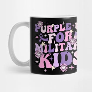 Purple Up For Military Kids Cute Groovy Military Child Month Mug